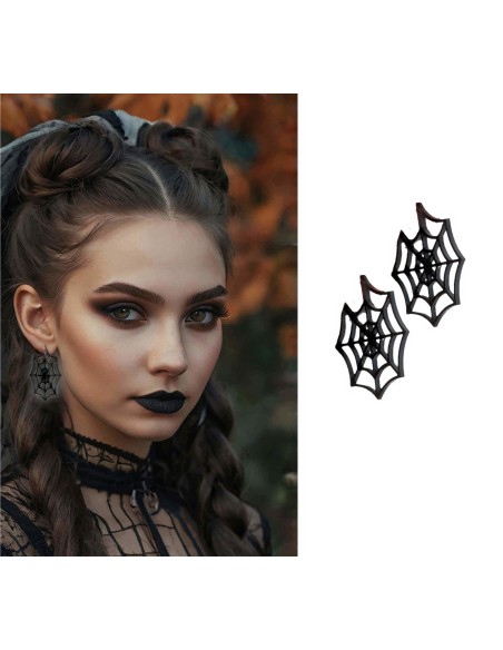 ORECCHINI RAGNATELA NERI, 5 CM 29111