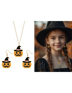 KIT ORECCHINI E COLLANA HALLOWEEN, ZUCCA 29421