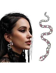ORECCHINI SERPENTE, ARGENTO, 6 CM 29455