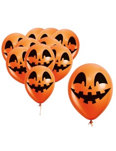 SACCHETTO 10 PALLONCINI ARANCIONI ZUCCA 30 CM 31505
