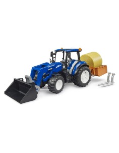 TRATTORE NEW HOLLAND T5.120 C/ BENNA E BALLA FIENO 02187