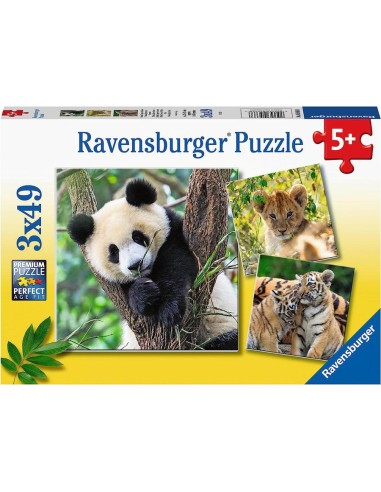 PUZZLE 3X49 PZ  PANDA, TIGRE E LEONE...