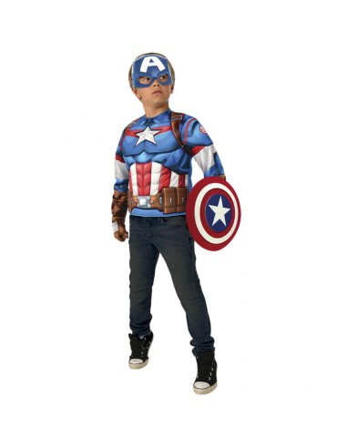 COSTUME CAPITAN AMERICATOP CON MUSCOLI  8-10...