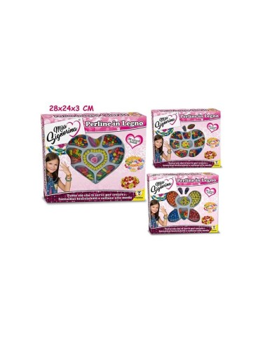 MISS SIGNORINA - PERLINE COLORATE  IN LEGNO 3...