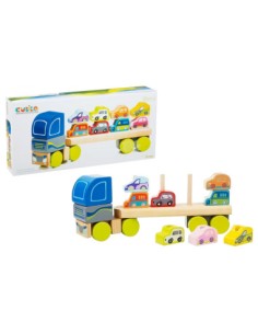 CAMION LEGNO CON 8 AUTO IMPILABILI CBK13418