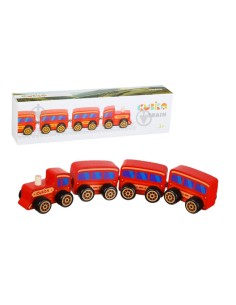 TRENO ROSSO CON VAGONI MAGNETICI LEGNO CBK15375