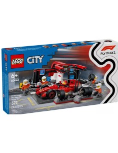 LEGO CITY PITSTOP E MECCANICI CON MONOPOSTO FERRARI F1 60443