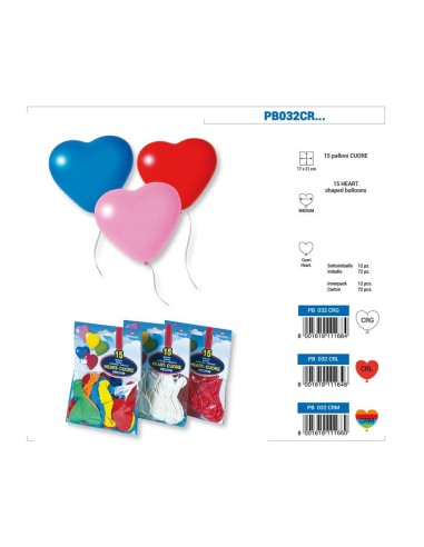 PALLONI CUORE BIANCO 15PZ. 032CRG
