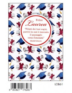 BIGLIETTO LAUREA C/FOIL ROSSO  LOB61