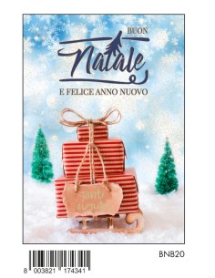 BIGLIETTO BUON NATALE C/FOIL BNB20