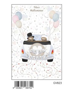 BIGLIETTO MATRIMONIO C/FOIL ORO  GVB23