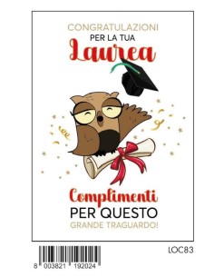 BIGLIETTO LAUREA C/FOIL ORO LOC83