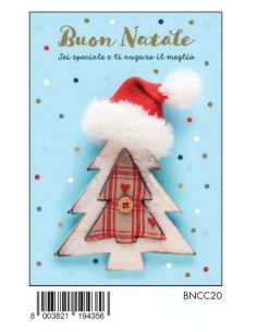 BIGLIETTO BUON NATALE C/FOIL ORO BNCC20