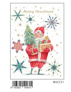 BIGLIETTO BUON NATALE C/FOIL ORO E RILIEVO BNCC31