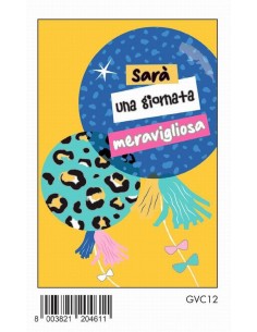 BIGLIETTO TANTI AUGURI C/FOIL OLOGRAFICO GVC12