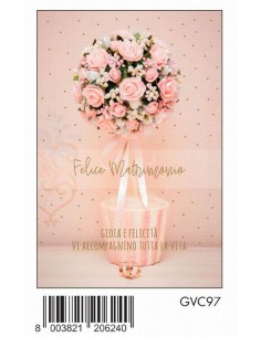 BIGLIETTO MATRIMONIO PORTASOLDI C/FOIL ORO   GVC97