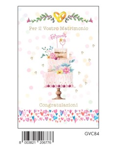 BIGLIETTO MATRIMONIO C/FOIL ORO   GVC84