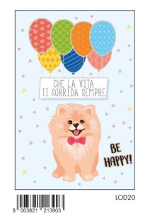 BIGLIETTO FUNNY ANIMALS C/FOIL OLOGRAFICO LOD20
