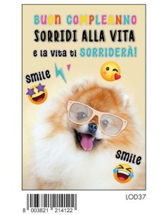 BIGLIETTO ANIMALI FOTOGRAFICI C/FOIL OLOGRAFICO LOD37