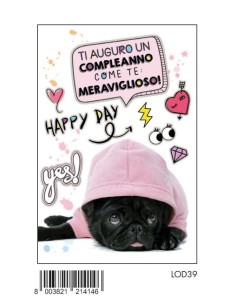 BIGLIETTO ANIMALI FOTOGRAFICI C/FOIL OLOGRAFICO LOD39