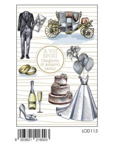 BIGLIETTO MATRIMONIO C/FOIL ORO E RILIEVO LOD115