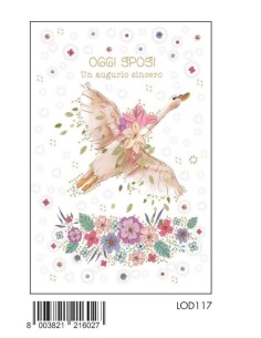 BIGLIETTO MATRIMONIO C/FOIL ORO E RILIEVO LOD117