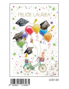 BIGLIETTO LAUREA C/FOIL ORO E RILIEVO LOD120