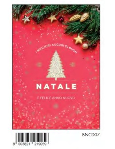 BIGLIETTO BUON NATALE C/FOIL ORO BNCD07