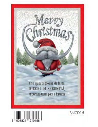 BIGLIETTO BUON NATALE C/FOIL ARGENTO...