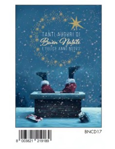 BIGLIETTO BUON NATALE C/FOIL ORO BNCD17