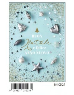 BIGLIETTO BUON NATALE C/FOIL ORO BNCD21