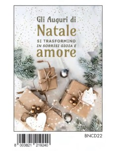 BIGLIETTO BUON NATALE C/FOIL ORO BNCD22