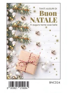 BIGLIETTO BUON NATALE C/FOIL ORO BNCD24