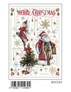 BIGLIETTO BUON NATALE C/FOIL ORO E RILIEVO BNCD34