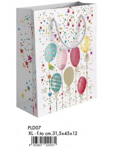 SHOPPER PALLONCINI FIN.ORO F.TO 31,5X45+12 XL  PLD07