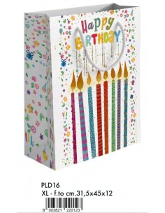 SHOPPER CANDELINE FIN.ORO F.TO 31,5X45+12 XL  PLD16