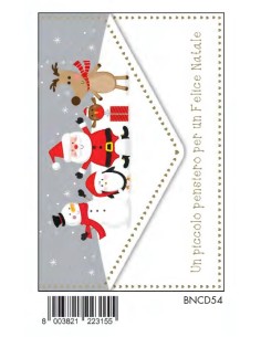 BIGLIETTO BUON NATALE PORTASOLDI C/FOIL ORO BNCD54