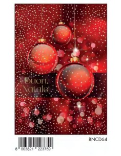 BIGLIETTO BUON NATALE C/FOIL OLOGRAFICO BNCD64