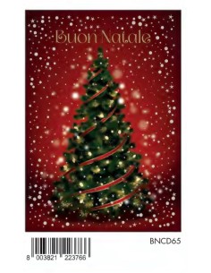 BIGLIETTO BUON NATALE C/FOIL OLOGRAFICO BNCD65