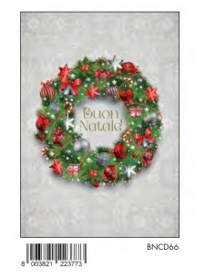 BIGLIETTO BUON NATALE C/FOIL OLOGRAFICO BNCD66