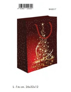 SHOPPER ALBERO STELLE C/FOIL OLOGR. 26x32+12 L BNSD17