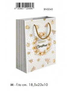 SHOPPER MERRY CHRISTMAS GHIRLANDA ORO 18,5x23+10 M  BNSD45