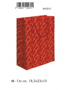 SHOPPER CHRISTMAS SCRITTE GLITTER 18,5x23+10 M BNSD51