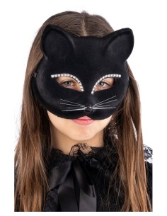 MASCHERA GATTO IN PLASTICA E VELLUTINO 00147