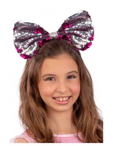 CERCHIETTO FIOCCO FUCSIA/ ARGENTO 00410