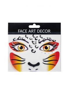 CARTELLA DECORAZIONI ADESIVE VISO LEOPARDO 09468