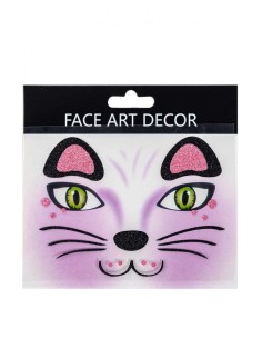 CARTELLA DECORAZIONI ADESIVE VISO GATTINA 09469