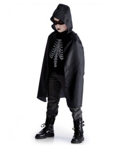 MANTELLO NERO C/CAPPUCCIO IN TAFFETAS 22807